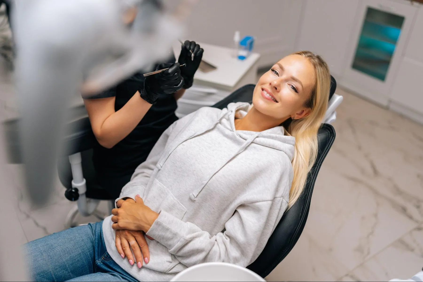 Patient about to have dental filling treatment at Taverham Dental